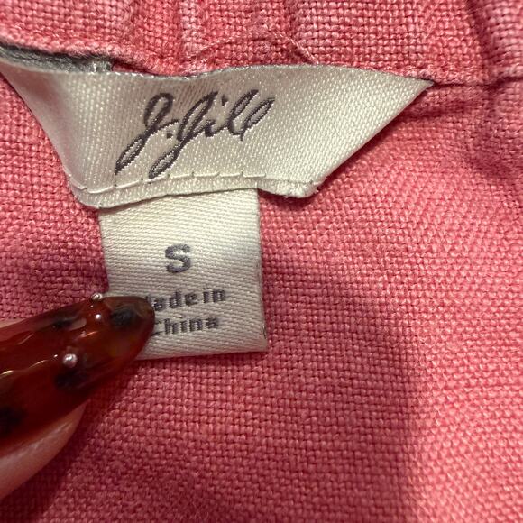 J. Jill Rose Pink 100% Linen Tiered Midi Skirt Small Cottagecore Romantic Boho - Picture 6 of 9